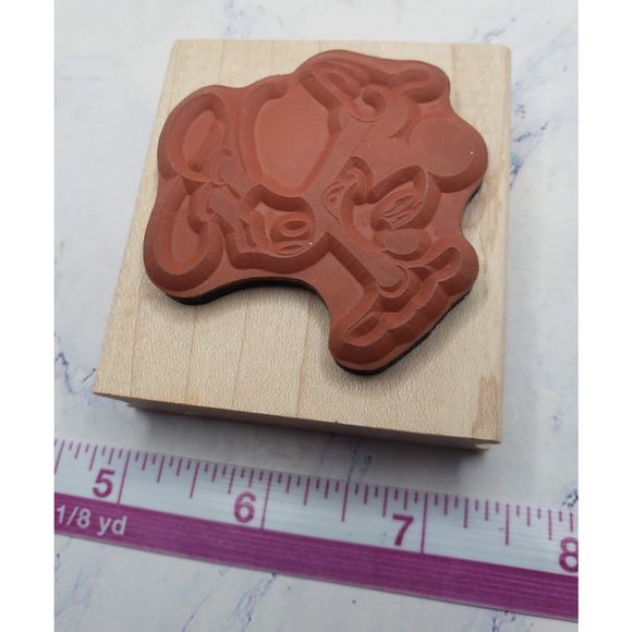 Disney Cartoon Mickey Mouse All Night Media Wood Mounted Rubber Stamp - Picture 7 of 7